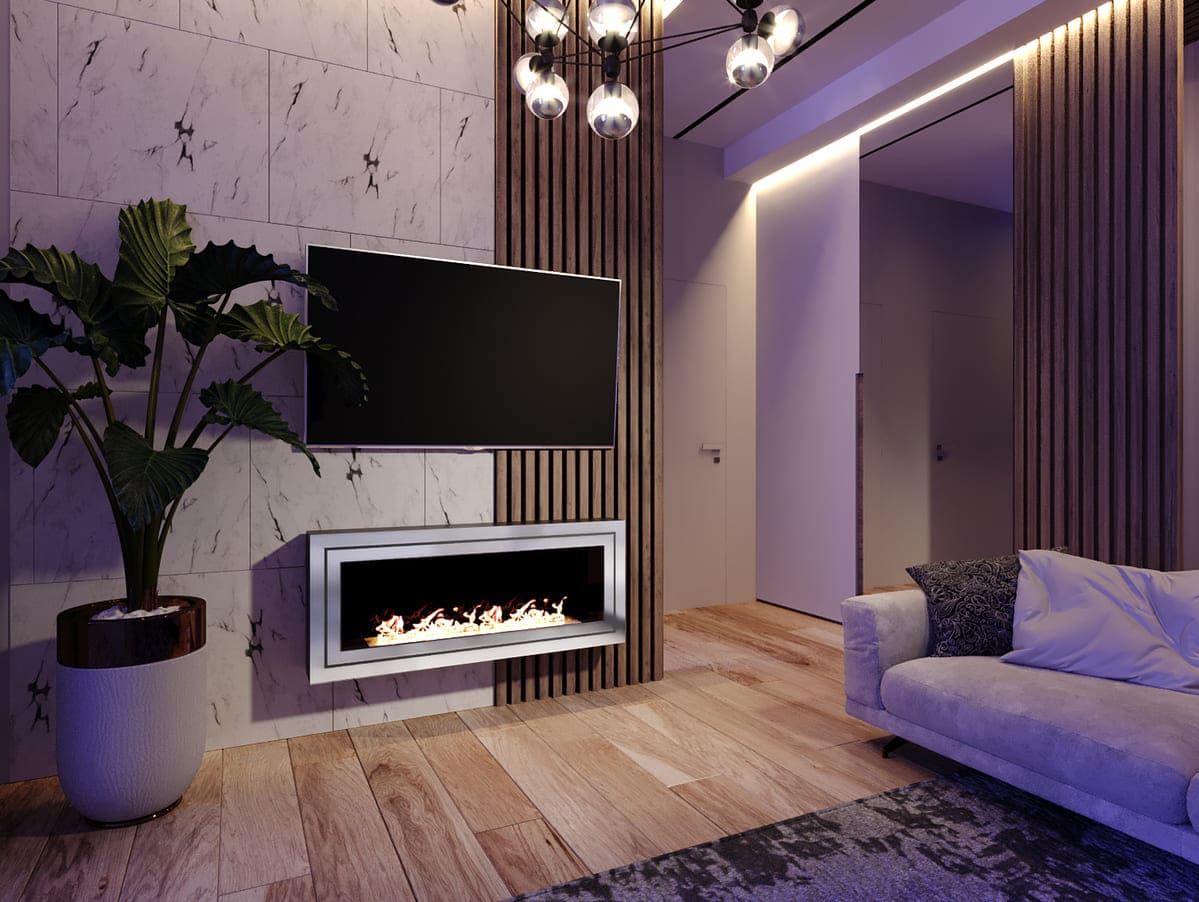 Биокамин "Русский огонь" Стенли 1200N настенный с защитным и декоративным стеклом по цене 51 100 руб.