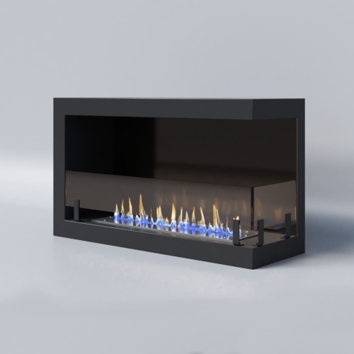 Биокамин "Русский огонь" Честер 700 угловой правый с декоративным стеклом (стемалитом)