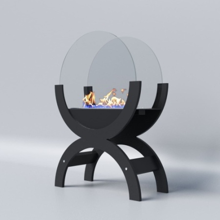 Биокамин напольный "Русский огонь" Санрайз макс чёрный по цене 29 900 руб.