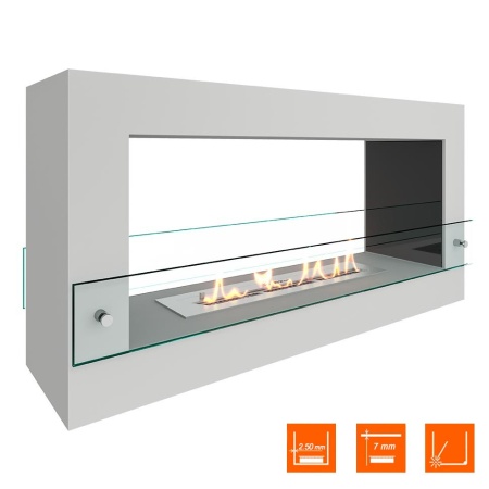 Биокамин SteelHeat WALL FRAME ONE 900 белый, стекло, стемалит по цене 56 910 руб.