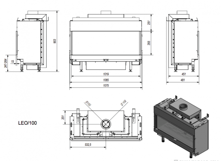 Газовая топка Kratki LEO/100/NG (магистральный газ) Газовая топка Kratki LEO/100/NG (магистральный газ)