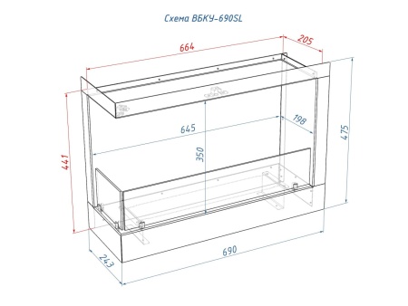 Встроенный биокамин Lux Fire Угловой 690 S (левый угол) по цене 43 890 руб.